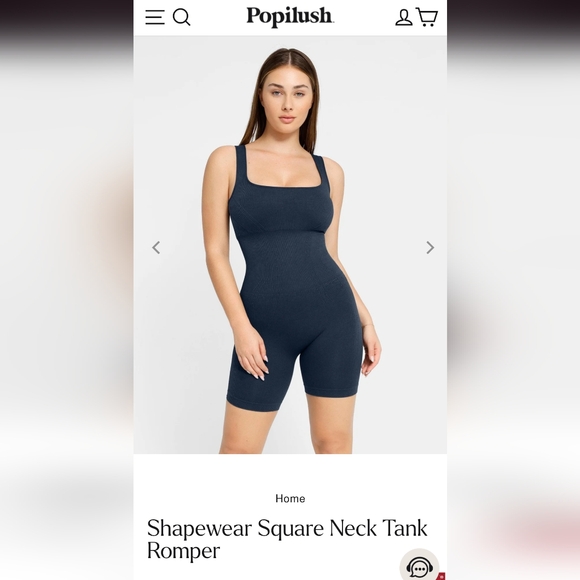 Popilush Pants - Popilush Square neck body suit, size Large, Navy